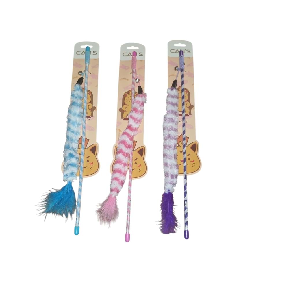 DMB533 Uzun Peluş Tüylü Kedi Oyun Oltası