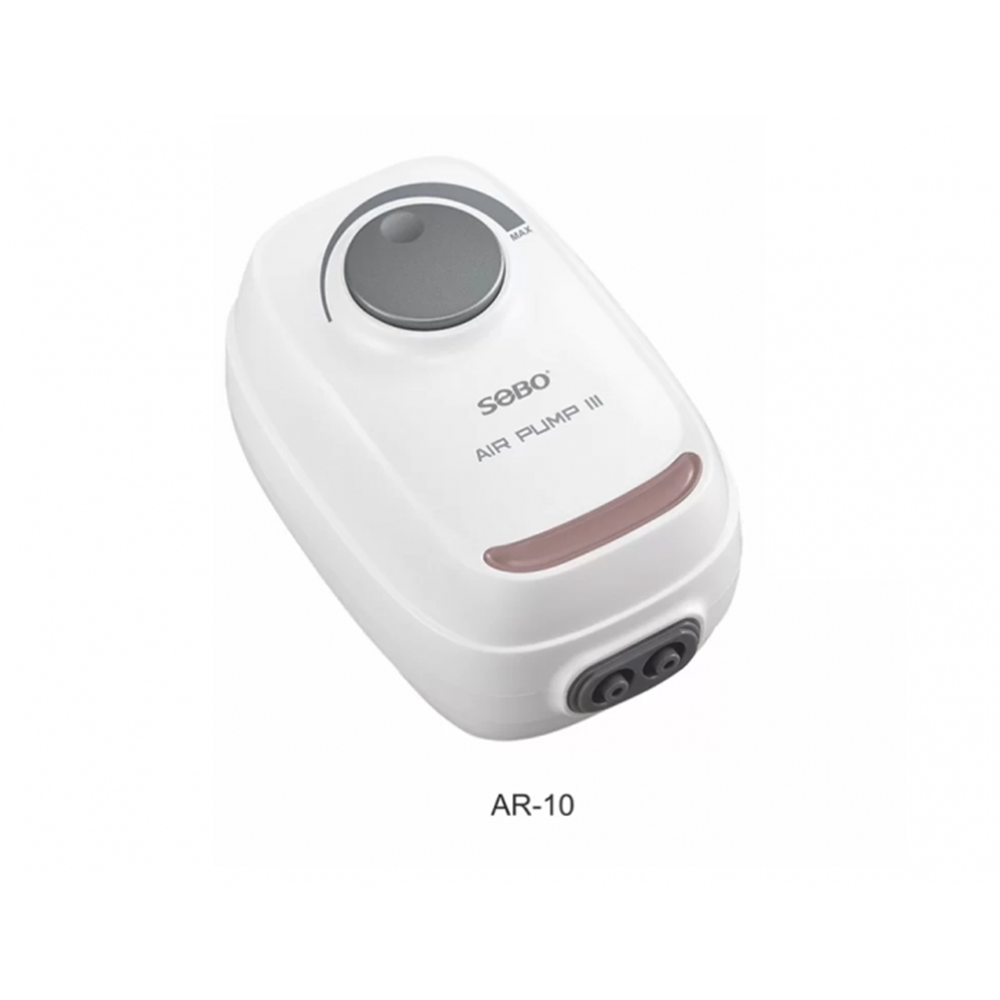 Sobo AR-10 Sessiz Ayarlanabilir Çift Çıkışlı Hava Motoru 3W - 2x3.4L/min
