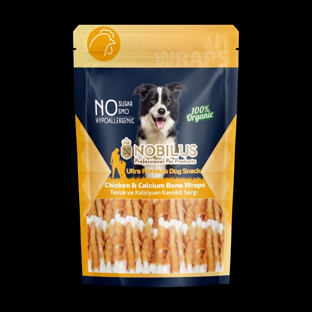 SWN-502 NOBİLUS TAVUK SARGILI KALSİYUM KEMİK Köpek Ödülü 80Gr