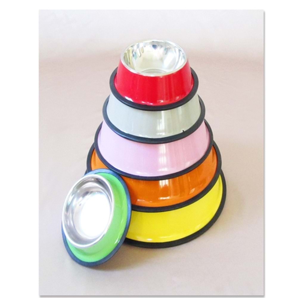 Cans SY0030 Renkli Çelik Mama Kabı 22 cm