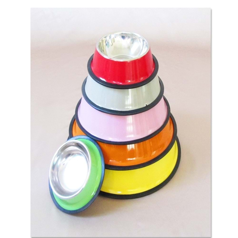 Cans SY0032 Renkli Çelik Mama Kabı 30 cm