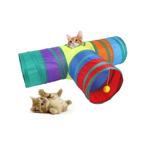 MAD-181 85*50 cm Üçlü T Model Kedi Oyun Tüneli