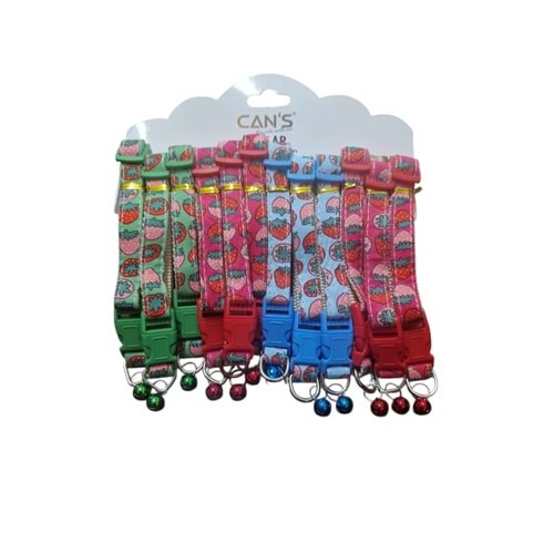 BRC-92 Çilek Desenli Zilli Boyunluk 1,5 cm
