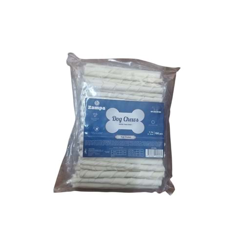 Zampa Beyaz Burgu Kemik 5-6 Gr 12-13 cm 100 lü ( net fiyattır )