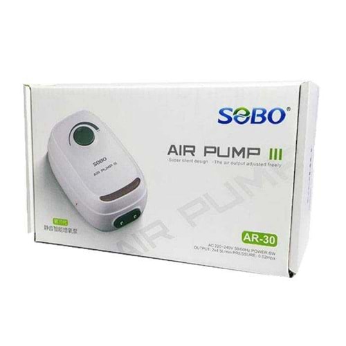Sobo AR-30 Sessiz Ayarlanabilir Çift Çıkışlı Hava Motoru 6W - 2x4.5L/min