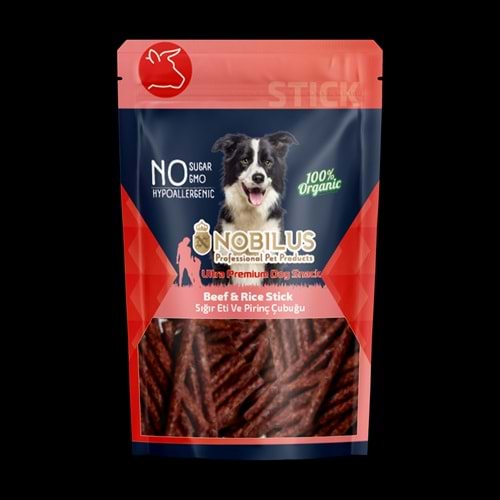 SWN-511 NOBİLUS DANA ETLİ VE PİRİNÇLİ ÇUBUK Köpek Ödülü 80Gr
