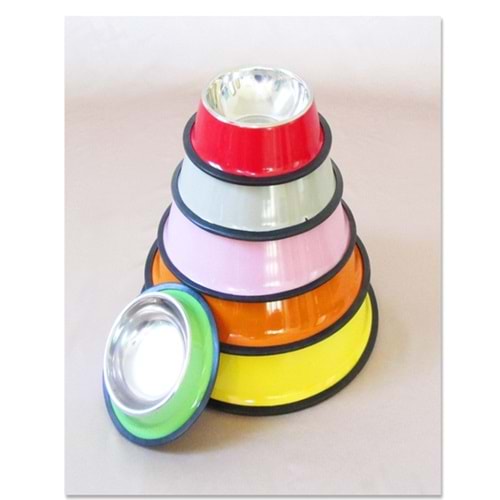 Cans SY0029 Renkli Çelik Mama Kabı 18 cm