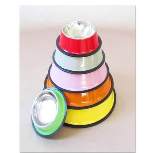 Cans SY0032 Renkli Çelik Mama Kabı 30 cm