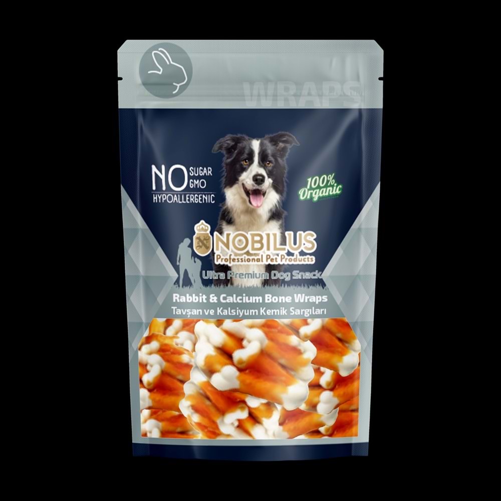 SWN-522 NOBİLUS TAVŞAN SARGILI KALSİYUM KEMİK Köpek Ödülü 80Gr