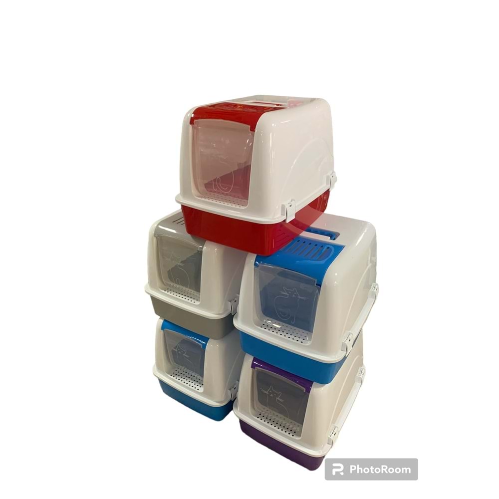 CANS Renkli Taban Lüx Kapalı Tuvalet (Orta Boy) 52X41X40 h
